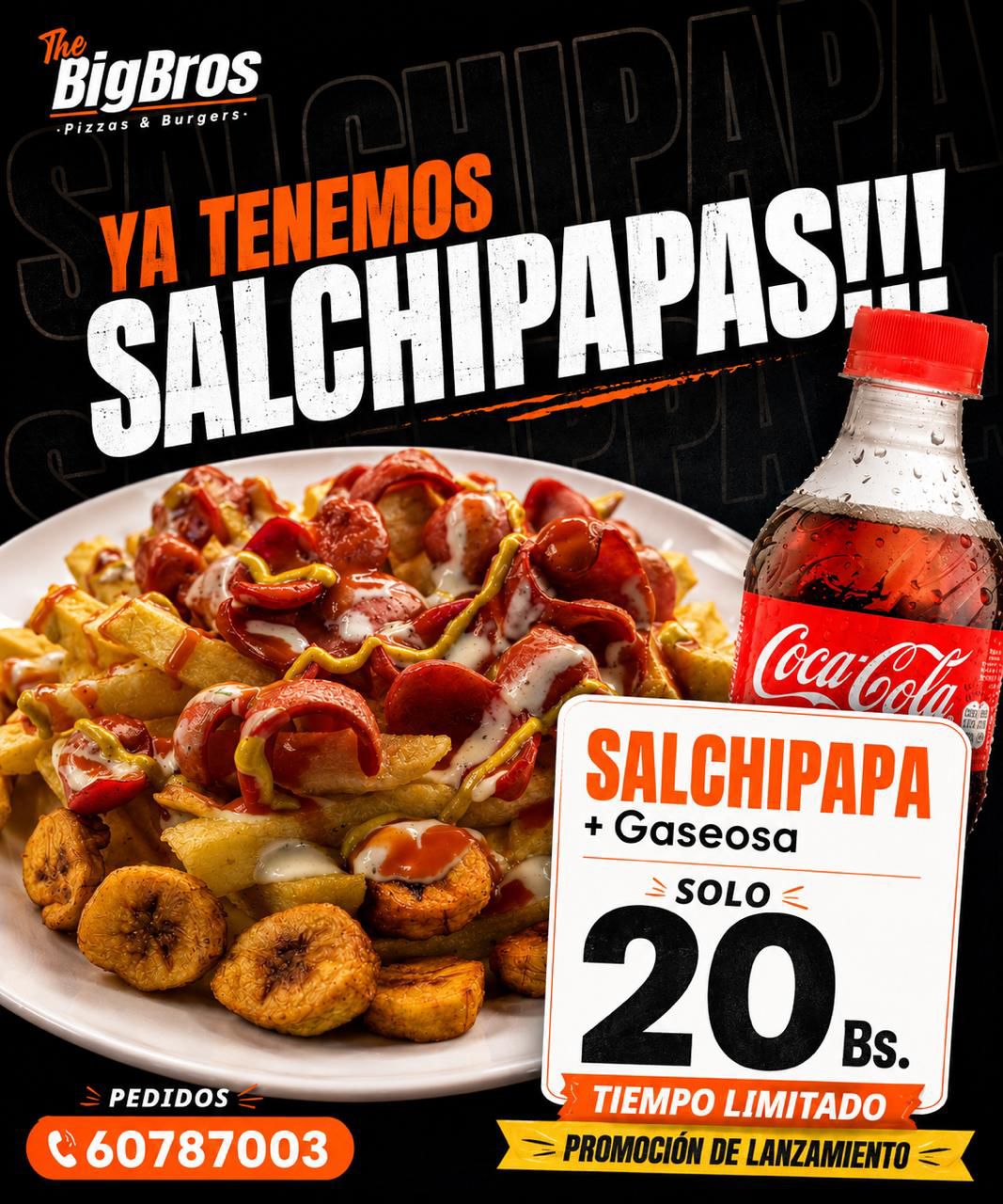 VIERNES: SALCHIPAPA + GASEOSA 300ML